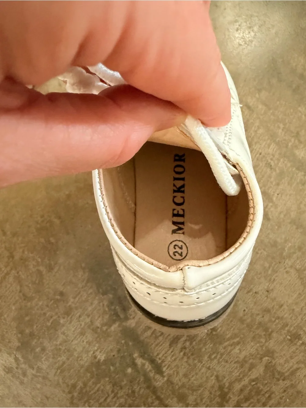 Meckior White Patent Wingtip Oxford Dress Shoes Toddler Size 6 EU 22